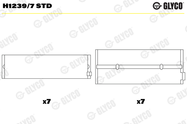 Cuscinetto albero a gomiti - H1239/7 STD GLYCO