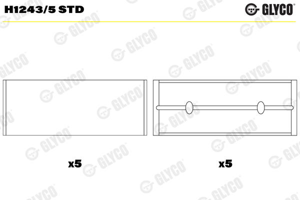Crankshaft Bearings - H1243/5 STD GLYCO