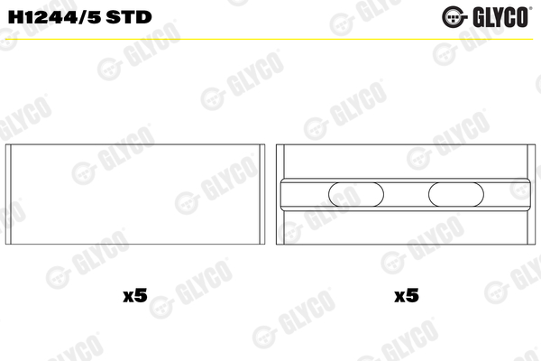 Crankshaft Bearings - H1244/5 STD GLYCO