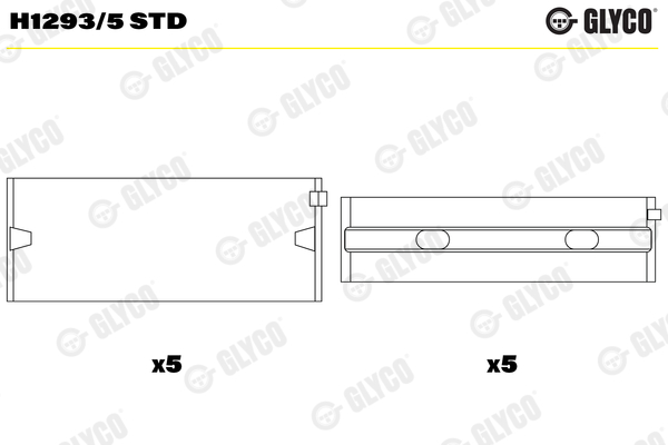 Crankshaft Bearings - H1293/5 STD GLYCO