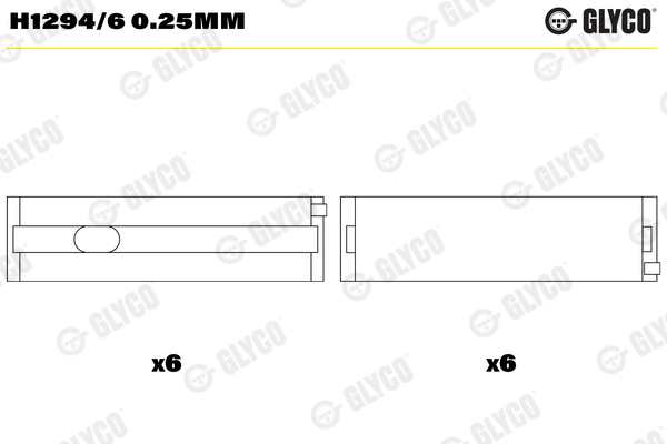 Crankshaft Bearings - H1294/6 0.25MM GLYCO
