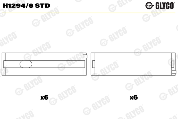 Crankshaft Bearings - H1294/6 STD GLYCO