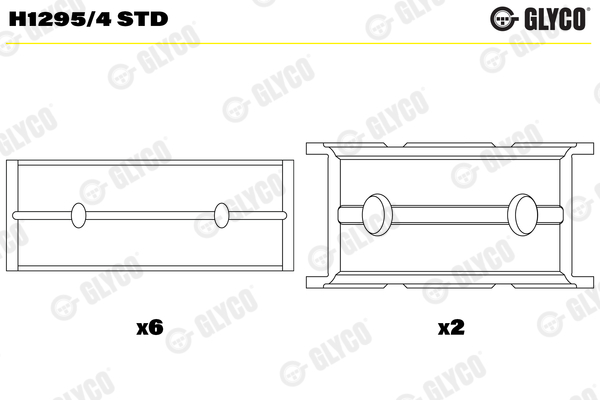Crankshaft Bearings - H1295/4 STD GLYCO