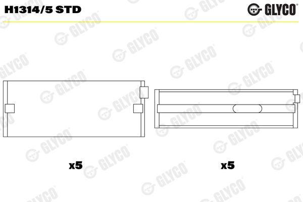 Crankshaft Bearings - H1314/5 STD GLYCO
