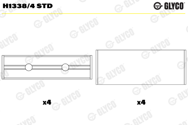 Crankshaft Bearings - H1338/4 STD GLYCO