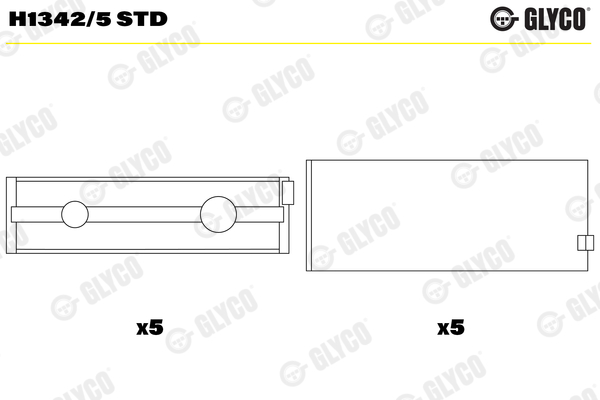 Crankshaft Bearings - H1342/5 STD GLYCO