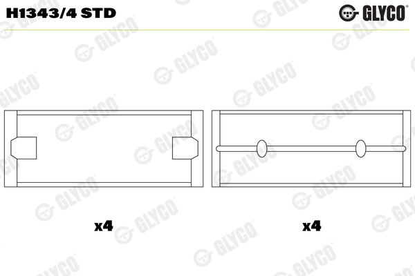 Crankshaft Bearings - H1343/4 STD GLYCO