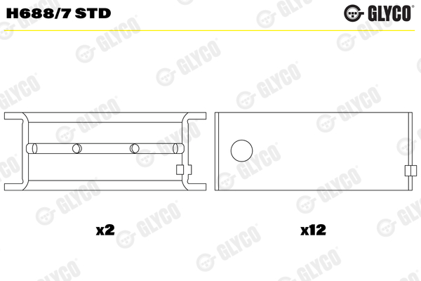 Crankshaft Bearings - H688/7 STD GLYCO