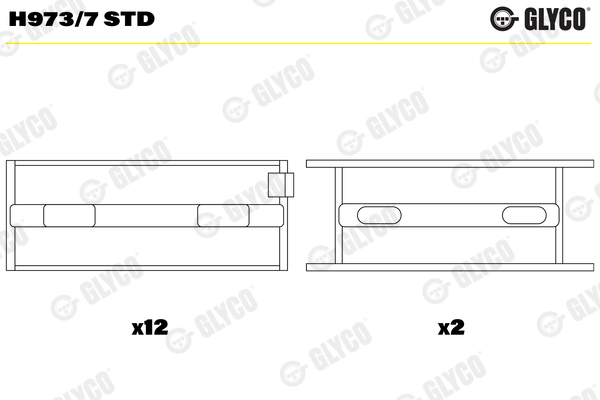 Crankshaft Bearings - H973/7 STD GLYCO