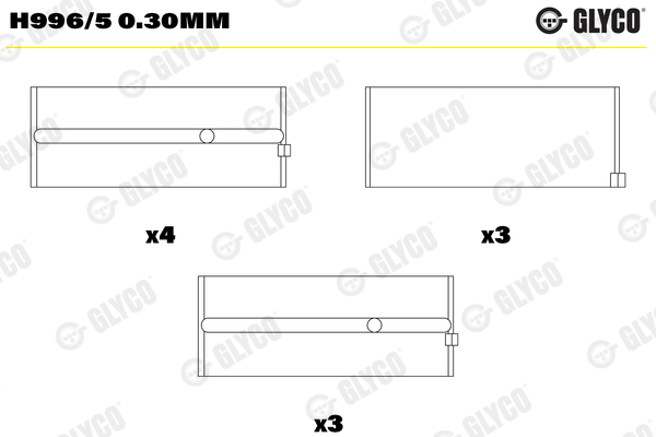Crankshaft Bearings - H996/5 0.30MM GLYCO