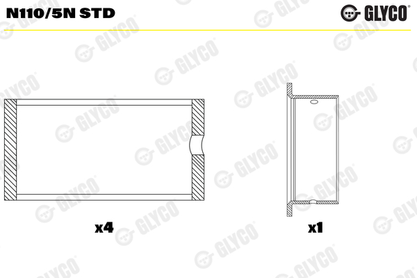 skirstomojo veleno įvorės - N110/5N STD GLYCO