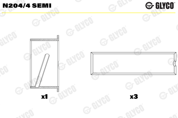 Supporto albero a camme - N204/4 SEMI GLYCO