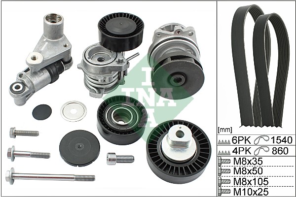 Water Pump + V-Ribbed Belt Set - 529 0053 30 Schaeffler INA