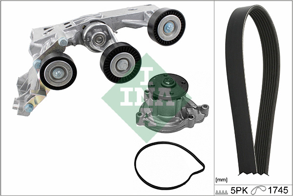 vandens siurblys + V formos rumbuotas diržas, komplektas - 529 0148 30 Schaeffler INA