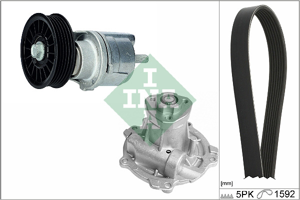 Water Pump + V-Ribbed Belt Set - 529 0161 31 Schaeffler INA
