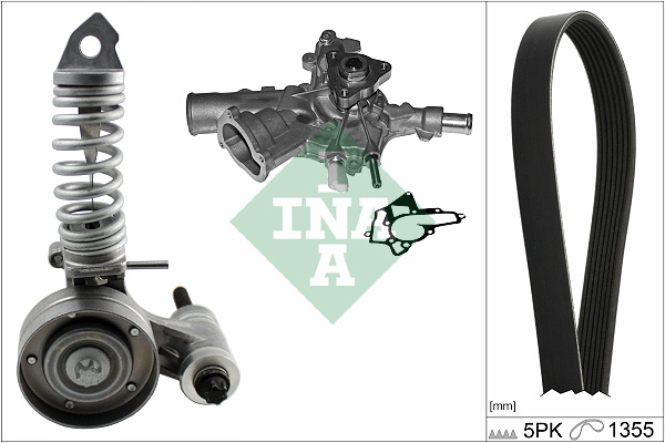 Pompa acqua + Kit cinghia Poly V - 529 0297 31 Schaeffler INA