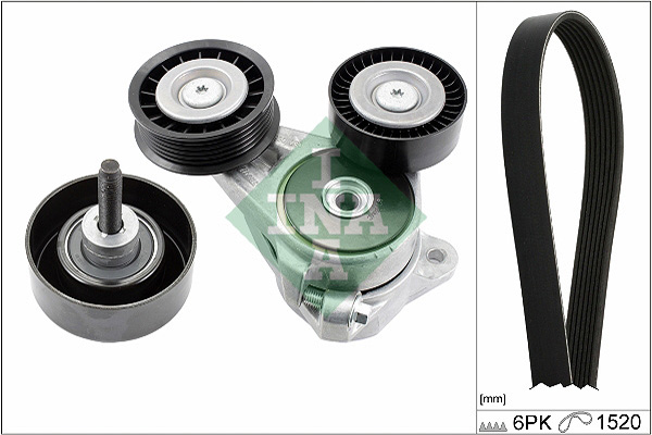 V formos rumbuotas diržas, komplektas - 529 0376 10 Schaeffler INA