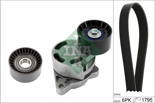 V formos rumbuotas diržas, komplektas - 529 0433 10 Schaeffler INA