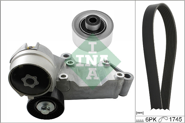 V formos rumbuotas diržas, komplektas - 529 0489 10 Schaeffler INA