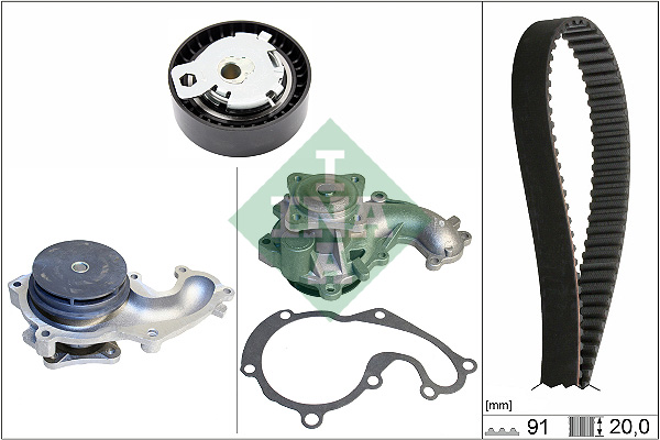 Water Pump & Timing Belt Set - 530 0142 30 Schaeffler INA