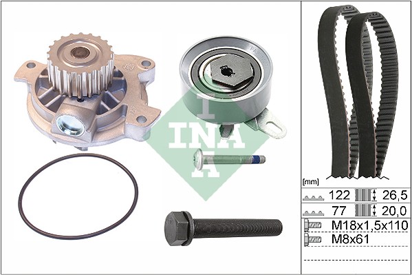 Pompa acqua + Kit cinghie dentate - 530 0406 30 Schaeffler INA