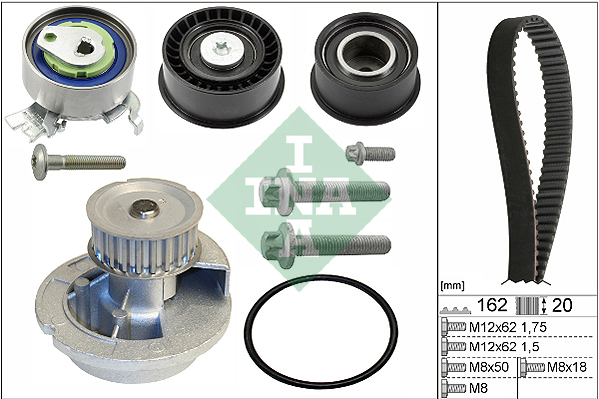Pompa acqua + Kit cinghie dentate - 530 0443 31 Schaeffler INA