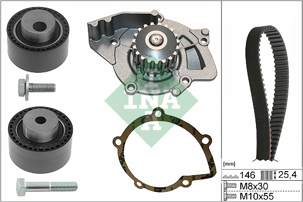 Water Pump & Timing Belt Set - 530 0446 31 Schaeffler INA