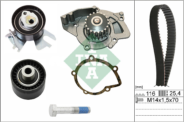 Pompa acqua + Kit cinghie dentate - 530 0449 30 Schaeffler INA
