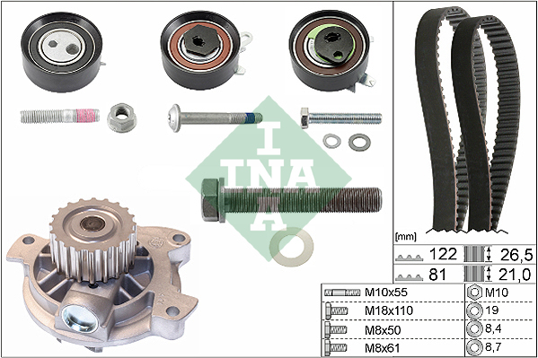 Pompa acqua + Kit cinghie dentate - 530 0483 30 Schaeffler INA