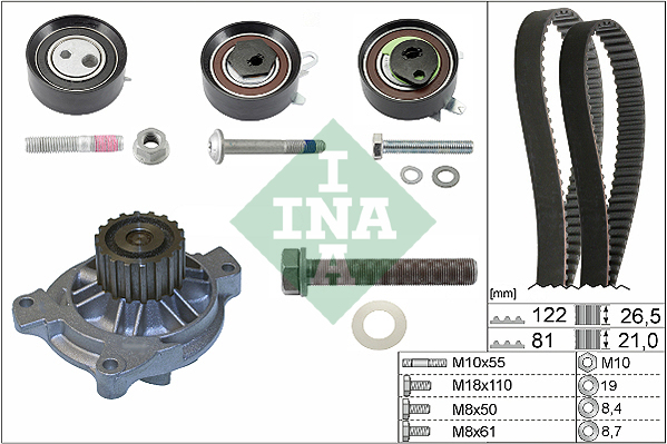 Water Pump & Timing Belt Set - 530 0484 31 Schaeffler INA