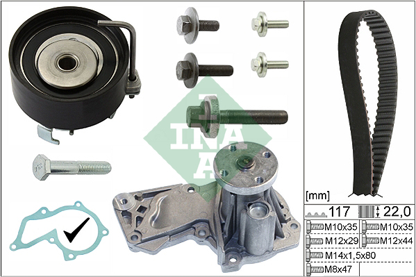 Water Pump & Timing Belt Set - 530 0495 30 Schaeffler INA