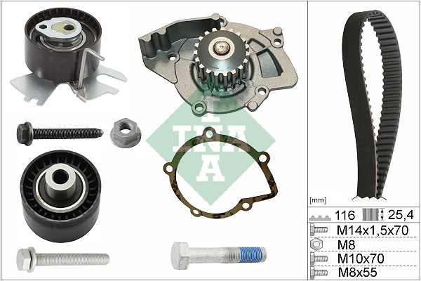 Pompa acqua + Kit cinghie dentate - 530 0558 31 Schaeffler INA