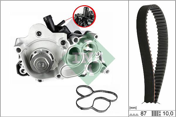 vandens siurblio ir paskirstymo diržo komplektas - 530 0742 30 Schaeffler INA