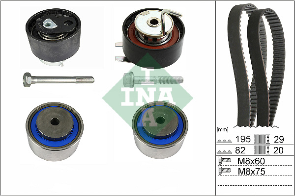 paskirstymo diržo komplektas - 530 0767 10 Schaeffler INA
