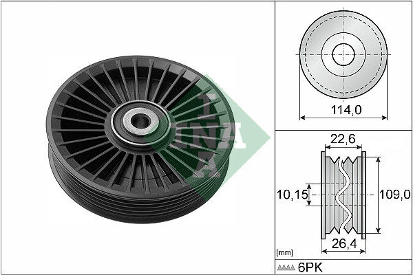 Deflection/Guide Pulley, V-ribbed belt - 532 0108 10 Schaeffler INA