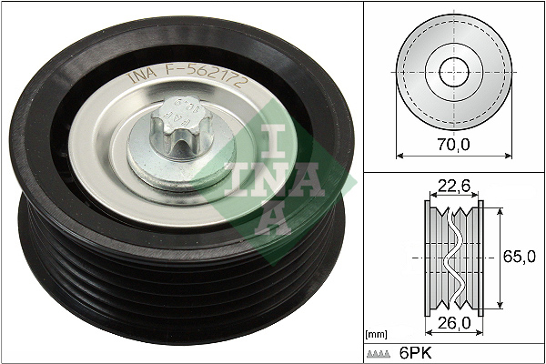 Deflection/Guide Pulley, V-ribbed belt - 532 0531 10 Schaeffler INA