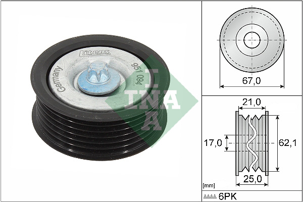 Deflection/Guide Pulley, V-ribbed belt - 532 0629 10 Schaeffler INA