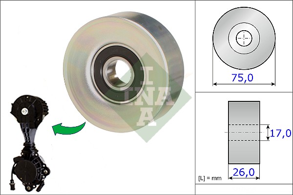 Deflection/Guide Pulley, V-ribbed belt - 532 0676 10 Schaeffler INA