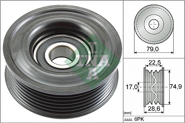 Deflection/Guide Pulley, V-ribbed belt - 532 0721 10 Schaeffler INA