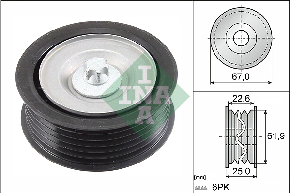 Deflection/Guide Pulley, V-ribbed belt - 532 0866 10 Schaeffler INA