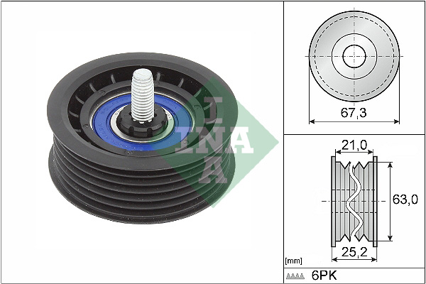 Deflection/Guide Pulley, V-ribbed belt - 532 0906 10 Schaeffler INA