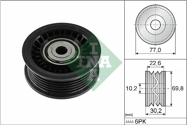 Deflection/Guide Pulley, V-ribbed belt - 532 1075 10 Schaeffler INA