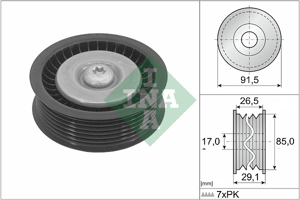 Deflection/Guide Pulley, V-ribbed belt - 532 1181 10 Schaeffler INA
