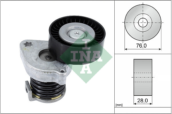 diržo įtempiklis, V formos rumbuotas diržas - 534 0370 10 Schaeffler INA