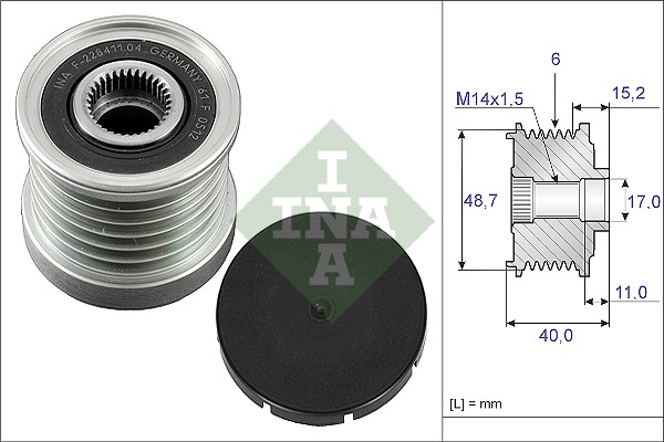 Alternator Freewheel Clutch - 535 0038 10 Schaeffler INA