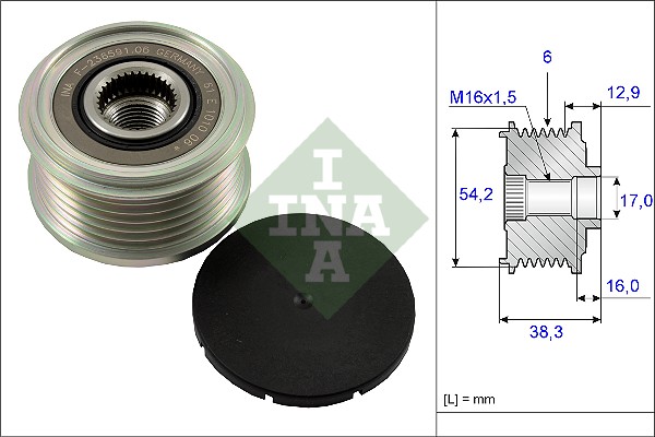 Механизм свободного хода генератора - 535 0062 10 Schaeffler INA