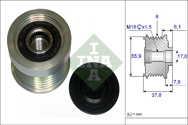 Механизм свободного хода генератора - 535 0072 10 Schaeffler INA