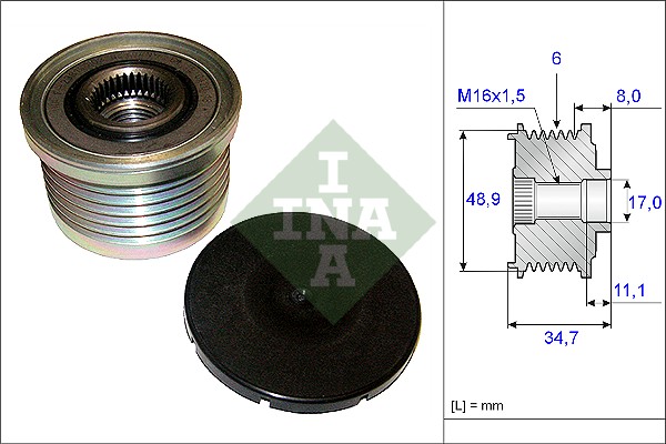 Alternator Freewheel Clutch - 535 0088 10 Schaeffler INA