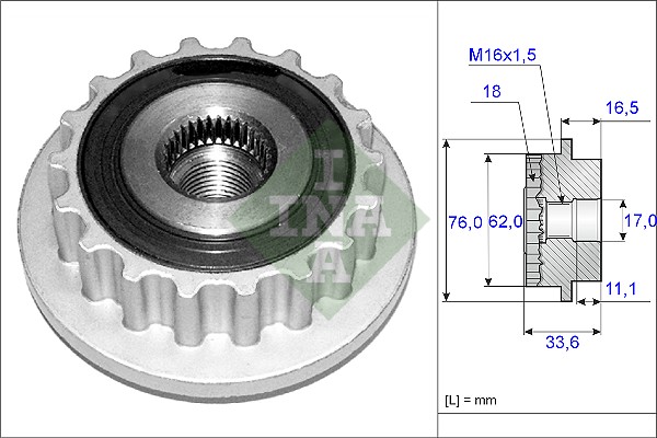 Alternator Freewheel Clutch - 535 0118 10 Schaeffler INA