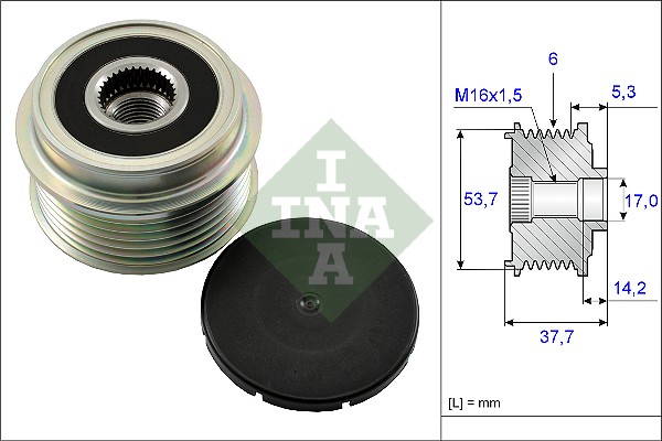 laisvos eigos sankaba, kint. sr. generatorius - 535 0132 10 Schaeffler INA